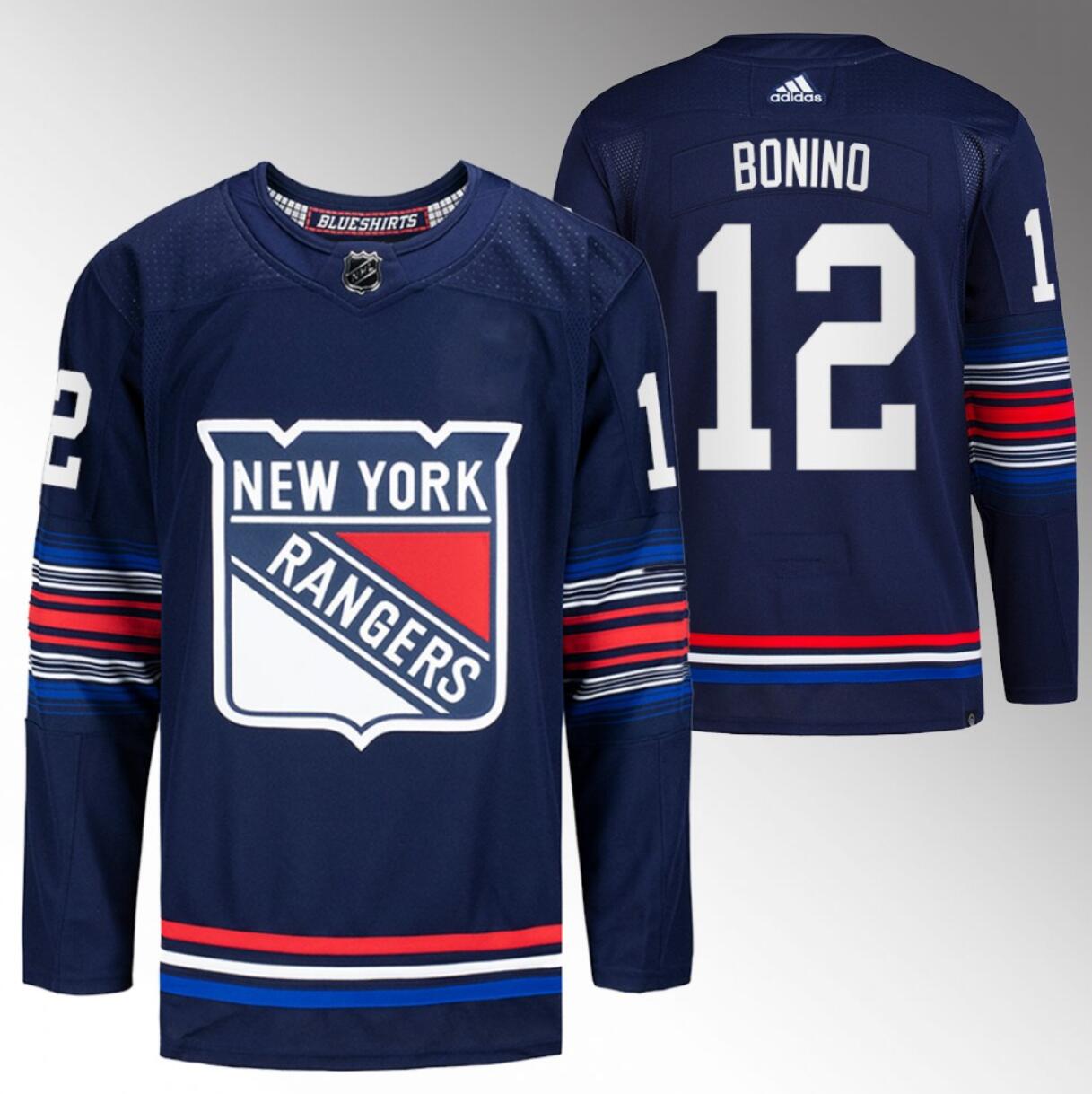 Personalized Men’s New York Rangers #12 Nick Bonino Navy Stitched Jersey