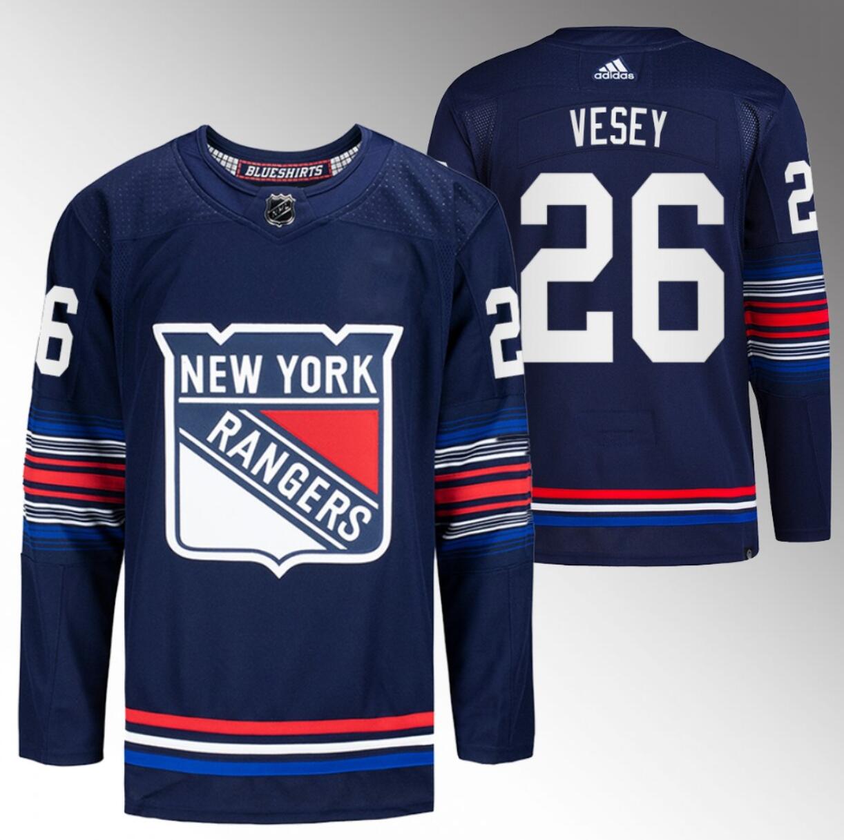 Personalized Men’s New York Rangers #26 Jimmy Vesey Navy Stitched Jersey