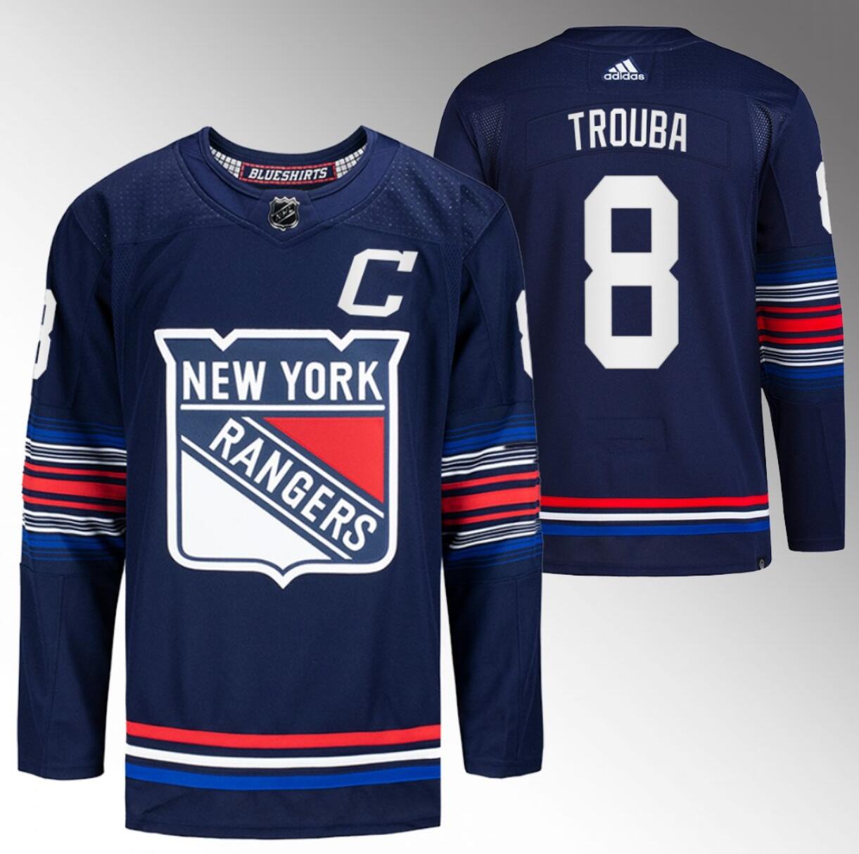 Personalized Men’s New York Rangers #8 Jacob Trouba Navy Stitched Jersey