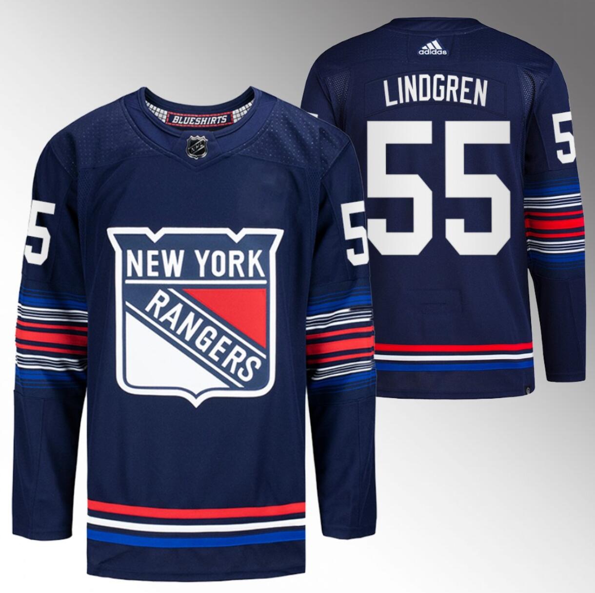 Personalized Men’s New York Rangers #55 Ryan Lindgren Navy Stitched Jersey