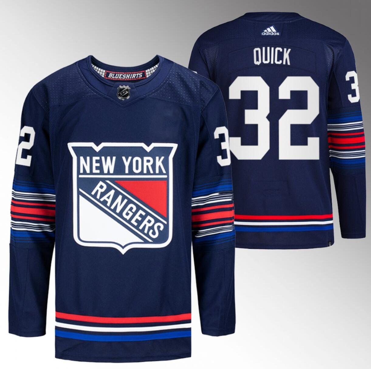 Personalized Men’s New York Rangers #32 Jonathan Quick Navy Stitched Jersey