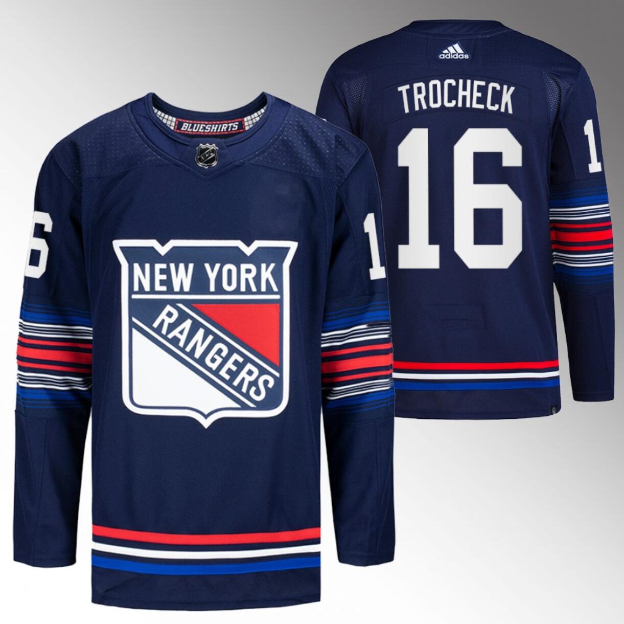 Personalized Men’s New York Rangers #16 Vincent Trocheck Navy Stitched Jersey