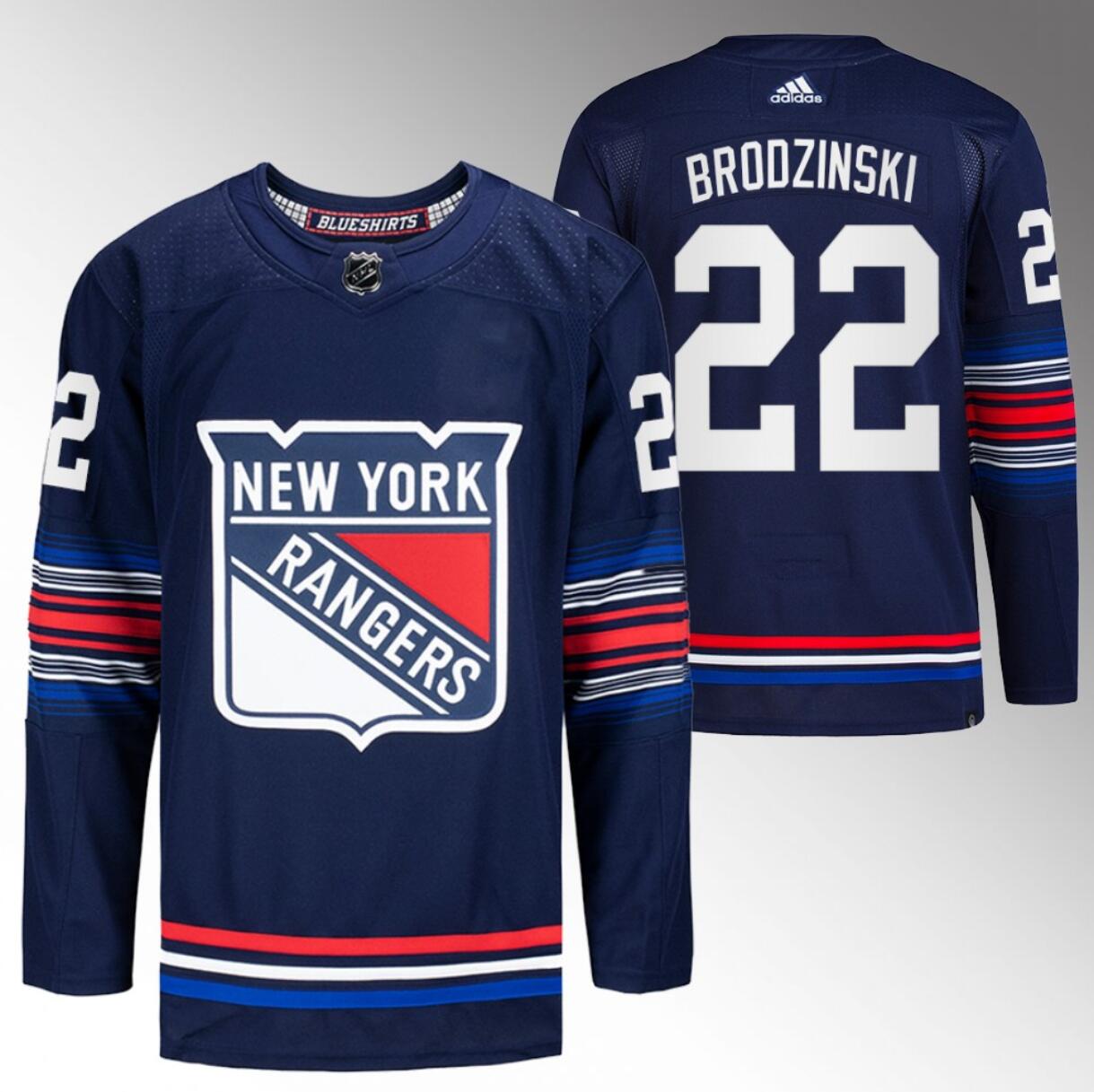 Personalized Men’s New York Rangers #22 Jonny Brodzinski Navy Stitched Jersey
