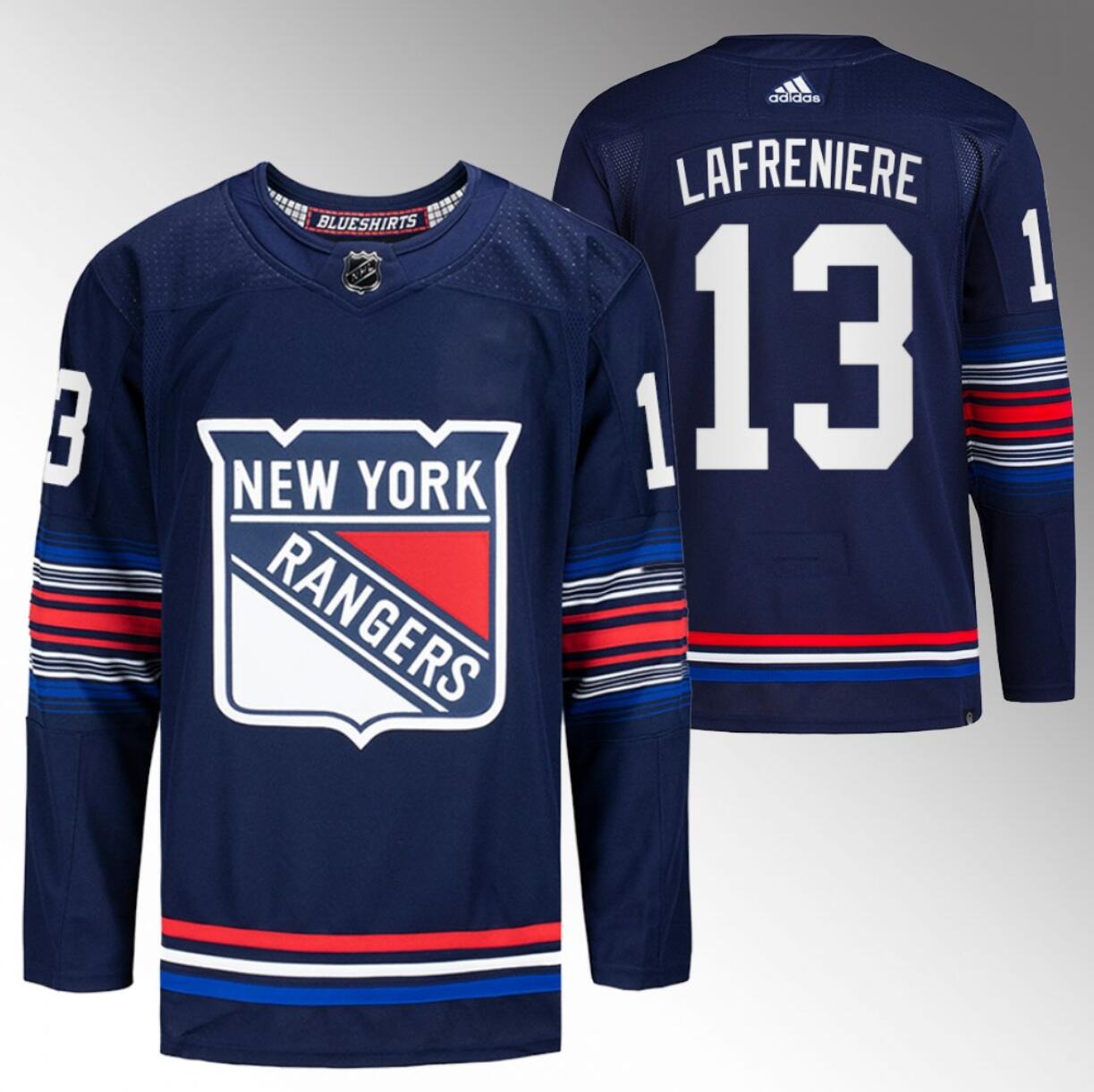 Personalized Men’s New York Rangers #13 Alexis Lafreniere Navy Stitched Jersey