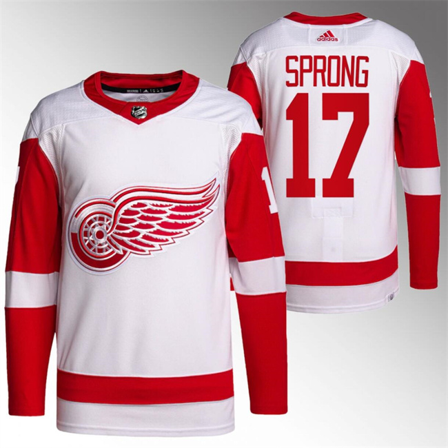 Personalized Men’s Detroit Red Wings #17 Daniel Sprong White Stitched Jersey