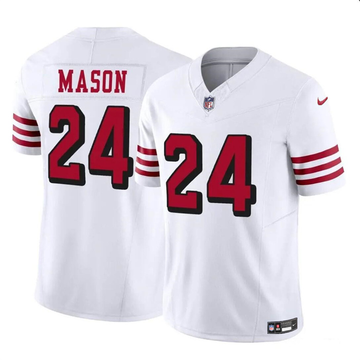 Personalized Men’s San Francisco 49ers #24 Jordan Mason New White 2023 F.U.S.E. Stitched Football Jersey