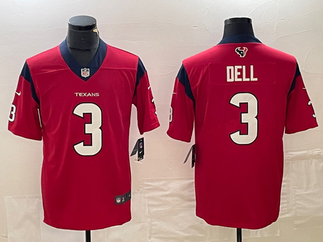 Personalized Men’s Houston Texans #3 Tank Dell Red Untouchable Stitched Football Jersey