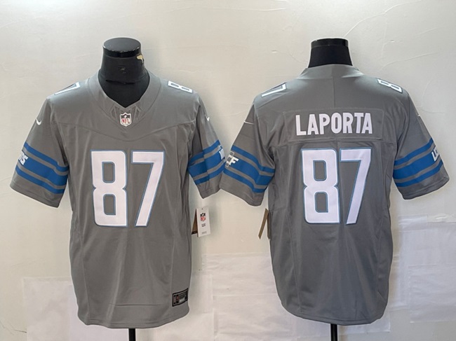 Personalized Men’s Detroit Lions #87 Sam LaPorta Grey 2023 F.U.S.E. Untouchable Limited Stitched Jersey