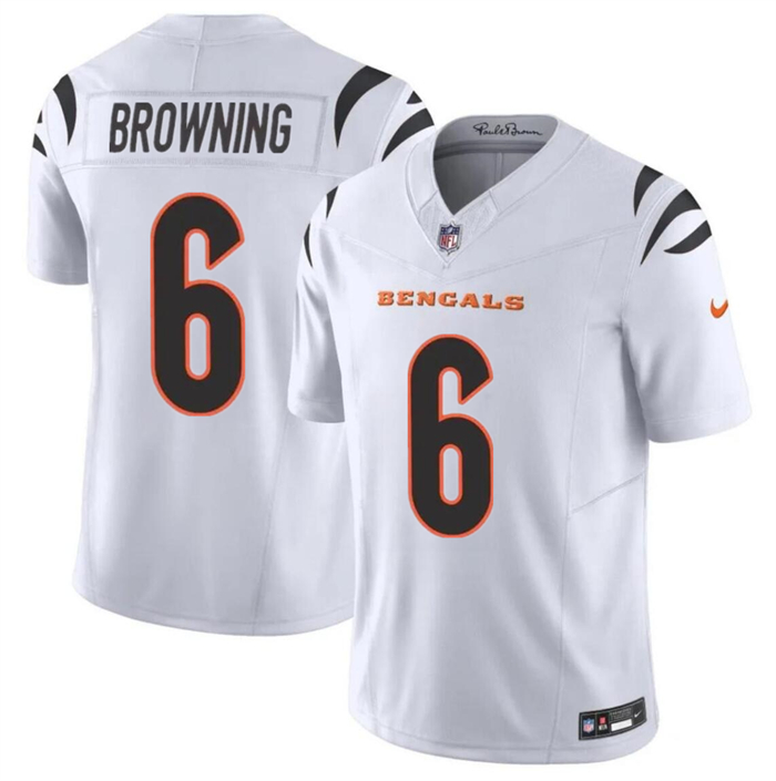 Personalized Men’s Cincinnati Bengals #6 Jake Browning White 2023 F.U.S.E. Untouchable Limited Stitched Jersey