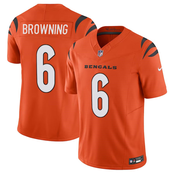 Personalized Men’s Cincinnati Bengals #6 Jake Browning Orange 2023 F.U.S.E. Untouchable Limited Stitched Jersey