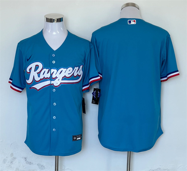 Personalized Men’s Texas Rangers Blank Blue Cool Base Stitched Baseball Jersey