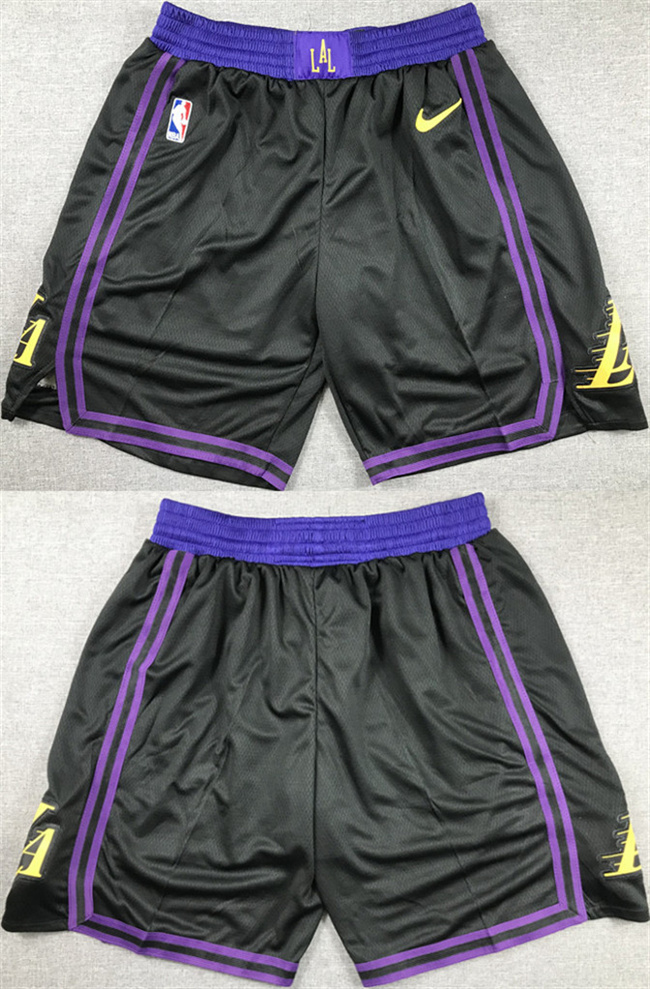Personalized Men’s Los Angeles Lakers Black Shorts (Run Small)