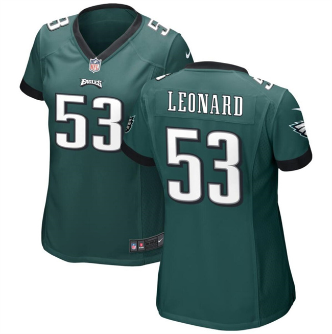 Personalized Women’s Philadelphia Eagles #53 Shaquille Leonard Green Stitched Football Jersey(Run Small)s