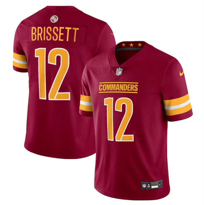 Personalized Men’s Washington Commanders #12 Jacoby Brissett Burgundy 2023 F.U.S.E. Limited Stitched Football Jersey