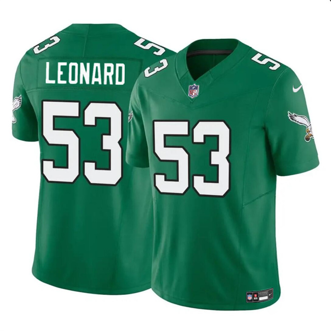 Personalized Men’s Philadelphia Eagles #53 Shaquille Leonard Green 2023 F.U.S.E. Untouchable Limited Stitched Football Jersey