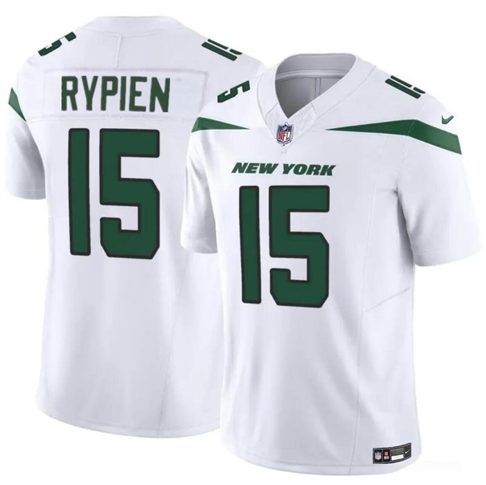 Personalized Men’s New York Jets #15 Brett Rypien 2023 F.U.S.E. White Untouchable Limited Stitched Jersey