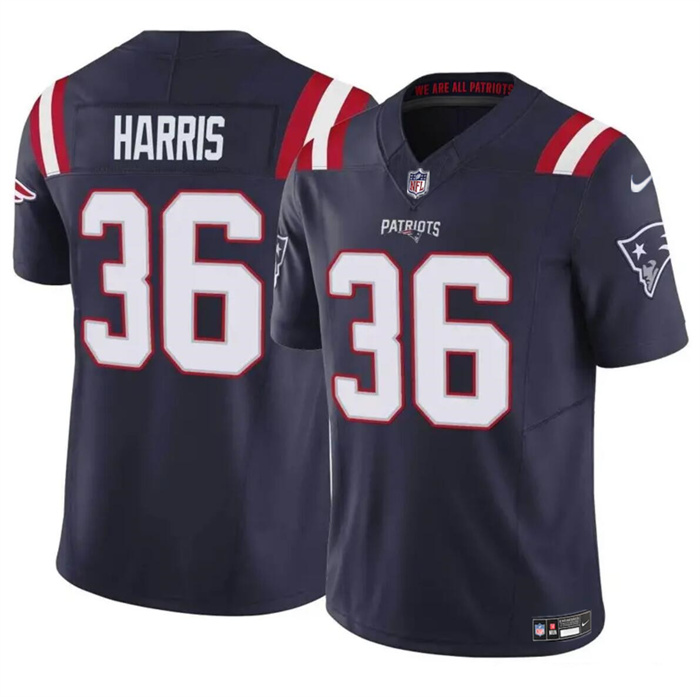 Personalized Men’s New England Patriots #36 Kevin Harris Navy 2023 F.U.S.E. Limited Stitched Football Jersey