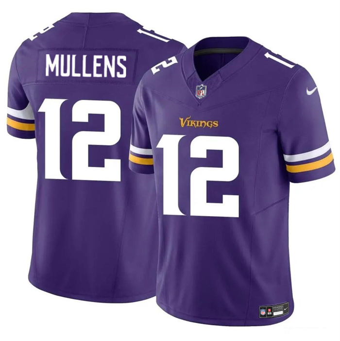 Personalized Men’s Minnesota Vikings #12 Nick Mullens Purple 2023 F.U.S.E. Untouchable Limited Stitched Jersey