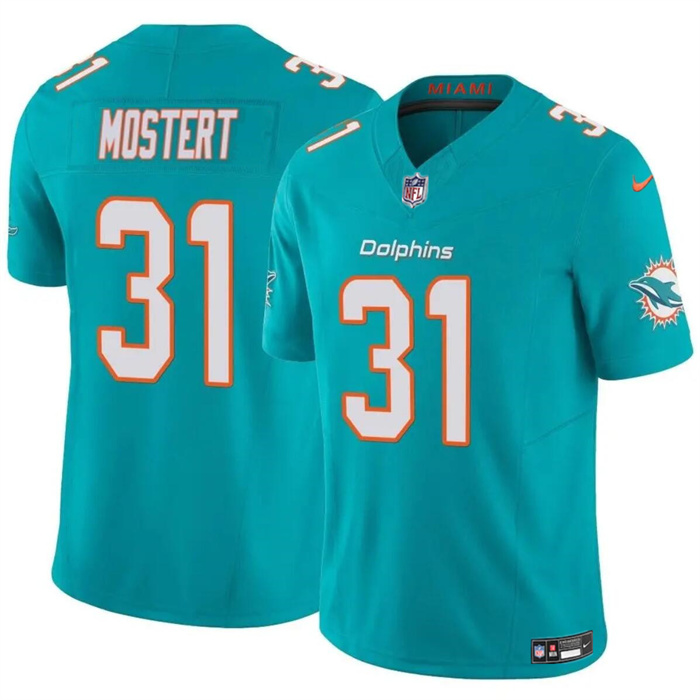 Personalized Men’s Miami Dolphins #31 Raheem Mostert Aqua 2023 F.U.S.E Limited Stitched Football Jersey