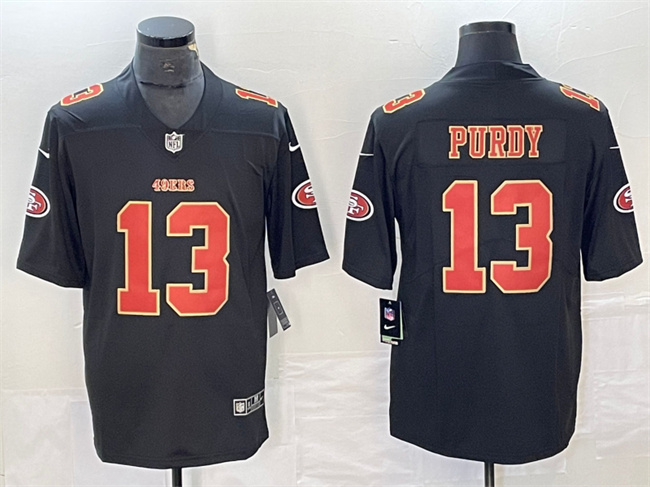 Personalized Men’s San Francisco 49ers #13 Brock Purdy Black Untouchable Limited Stitched Jersey