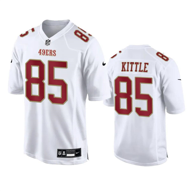 Personalized Men’s San Francisco 49ers #85 George Kittle White Fashion Untouchable Limited Stitched Football Jersey