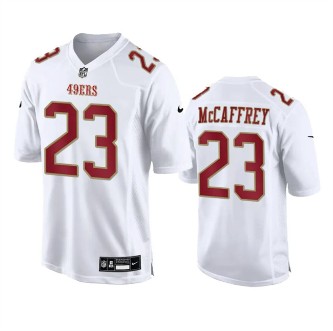 Personalized Men’s San Francisco 49ers #23 Christian McCaffrey White Fashion Untouchable Limited Stitched Football Jersey
