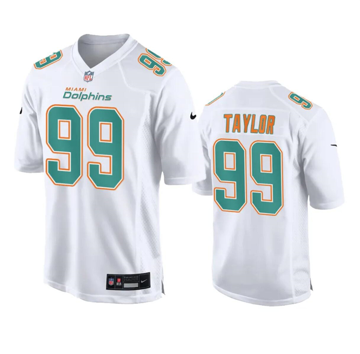 Personalized Men’s Miami Dolphins #99 Jason Taylor White Fashion Untouchable Stitched Football Jersey
