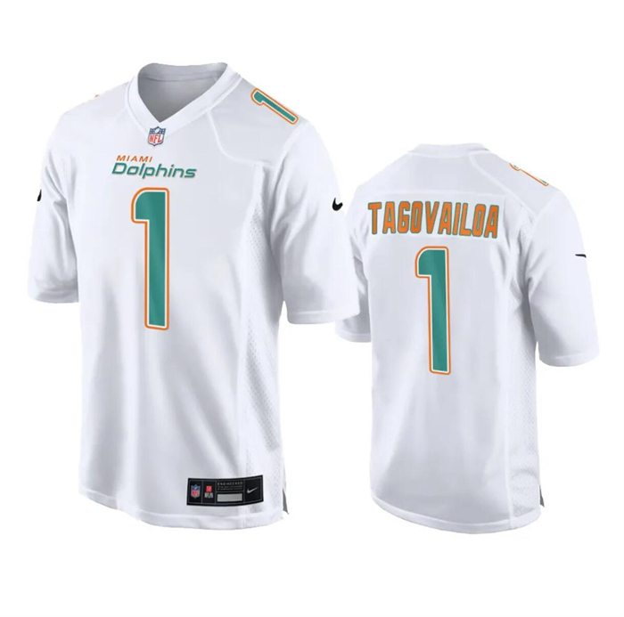 Personalized Men’s Miami Dolphins #1 Tua Tagovailoa White Fashion Untouchable Stitched Football Jersey