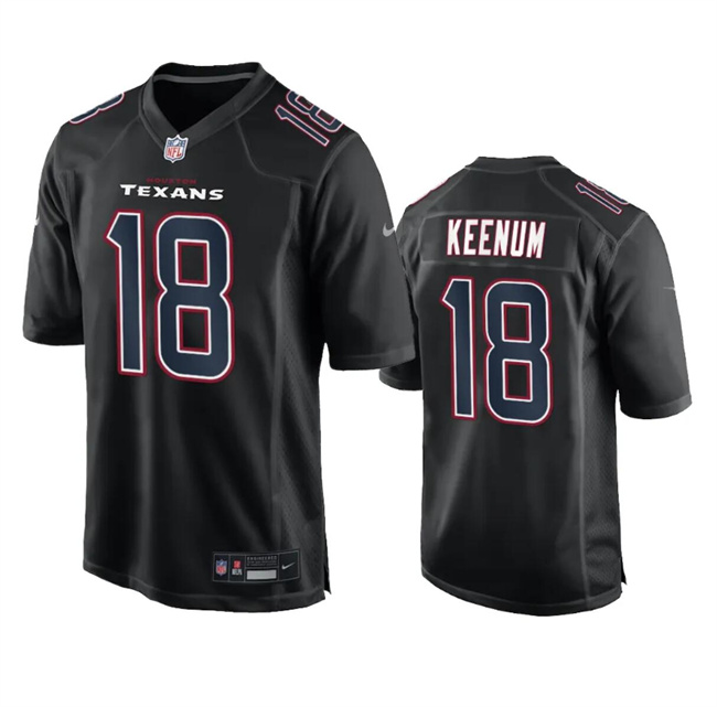 Personalized Men’s Houston Texans #18 Case Keenum Black Fashion Untouchable Limited Stitched Football Jersey