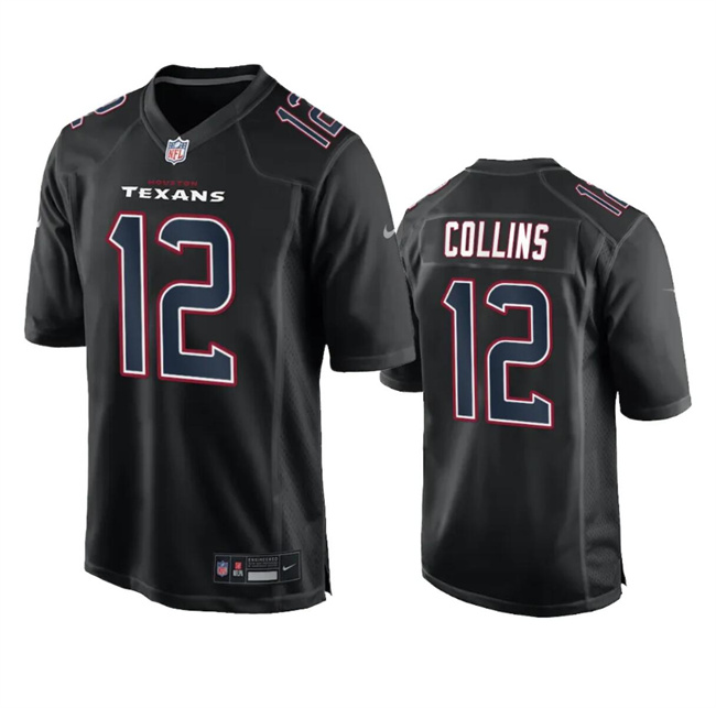 Personalized Men’s Houston Texans #12 Nico Collins Black Fashion Untouchable Limited Stitched Football Jersey