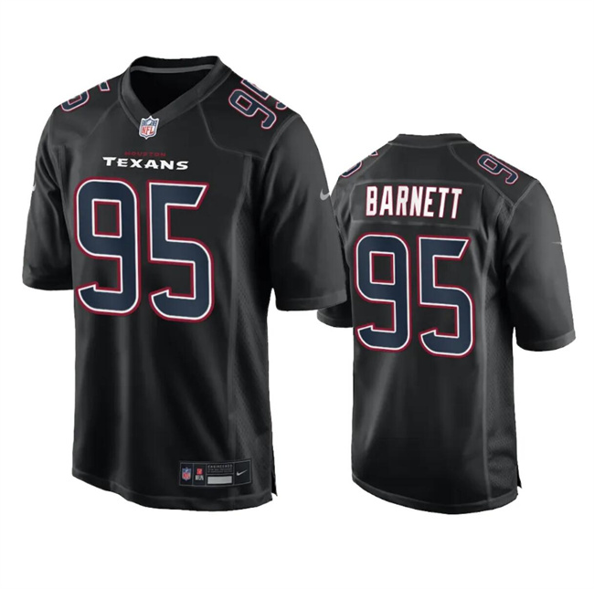 Personalized Men’s Houston Texans #95 Derek Barnett Black Fashion Untouchable Limited Stitched Football Jersey