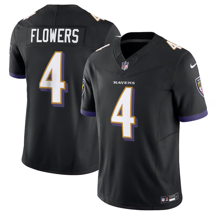 Personalized Men’s Baltimore Ravens #4 Zay Flowers Black 2023 F.U.S.E. Limited Football Jersey