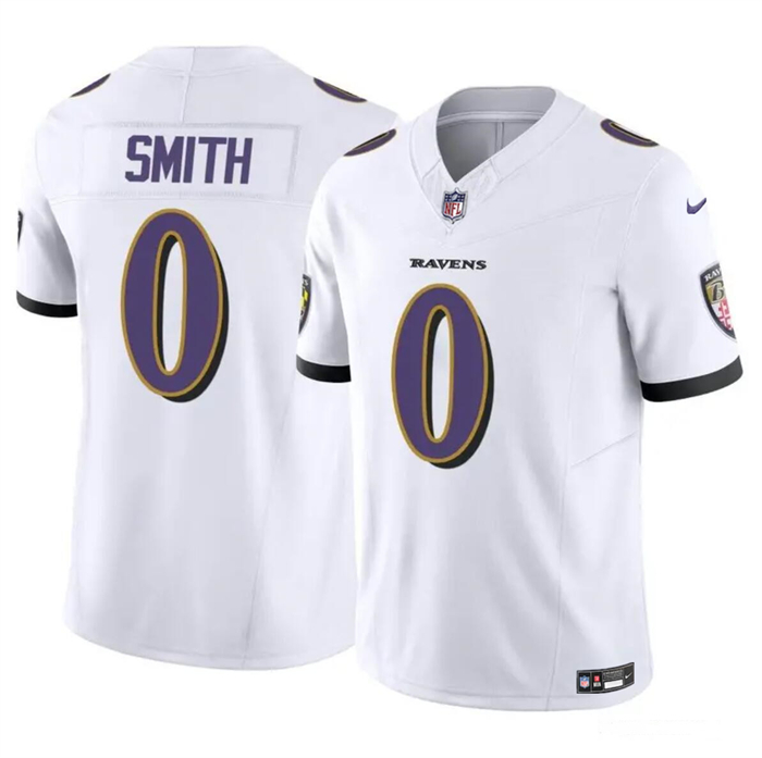 Personalized Men’s Baltimore Ravens #0 Roquan Smith White 2023 F.U.S.E. Limited Football Jersey