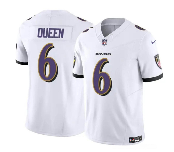 Personalized Men’s Baltimore Ravens #6 Patrick Queen White 2023 F.U.S.E. Limited Football Jersey