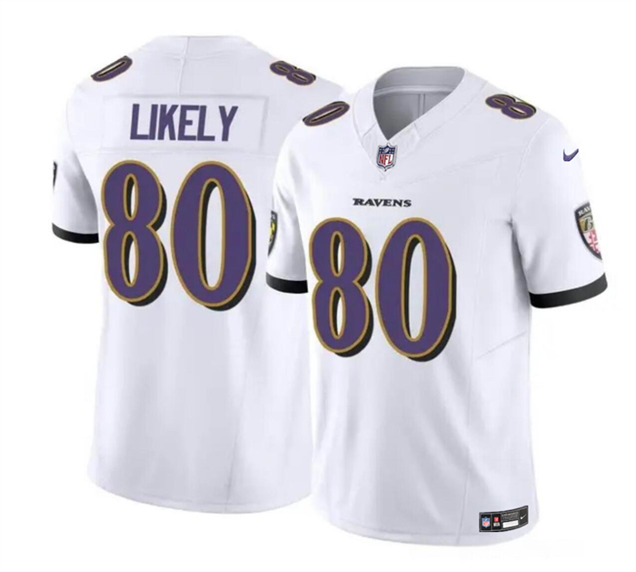 Personalized Men’s Baltimore Ravens #80 Isaiah Likely White 2023 F.U.S.E. Limited Football Jersey