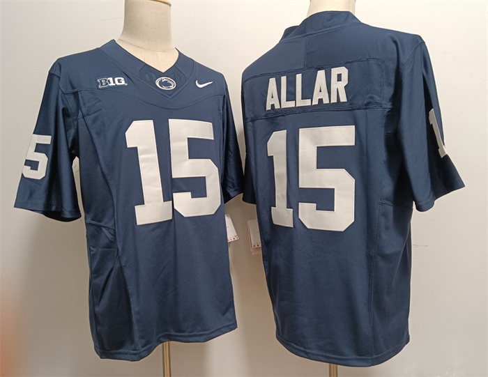 Personalized Men’s Penn State Nittany Lions #15 Drew Allar Navy Stitched Jersey