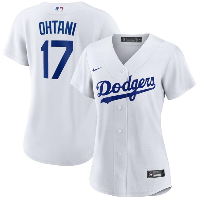 Personalized Women’s Los Angeles Dodgers #17 Shohei Ohtani White Stitched Jersey(Run Small)s