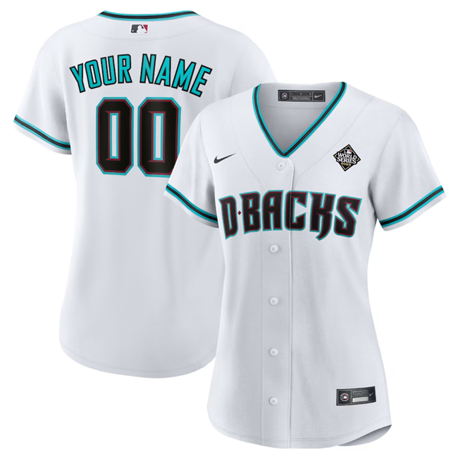 Personalized Women’s Arizona Diamondbacks Active Player White 2023 World Series Stitched Baseball Jersey(Run Small)