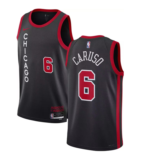 Personalized Men’s Chicago Bulls #6 Alex Caruso Black 2023 24 City Edition Stitched Basketball Jersey