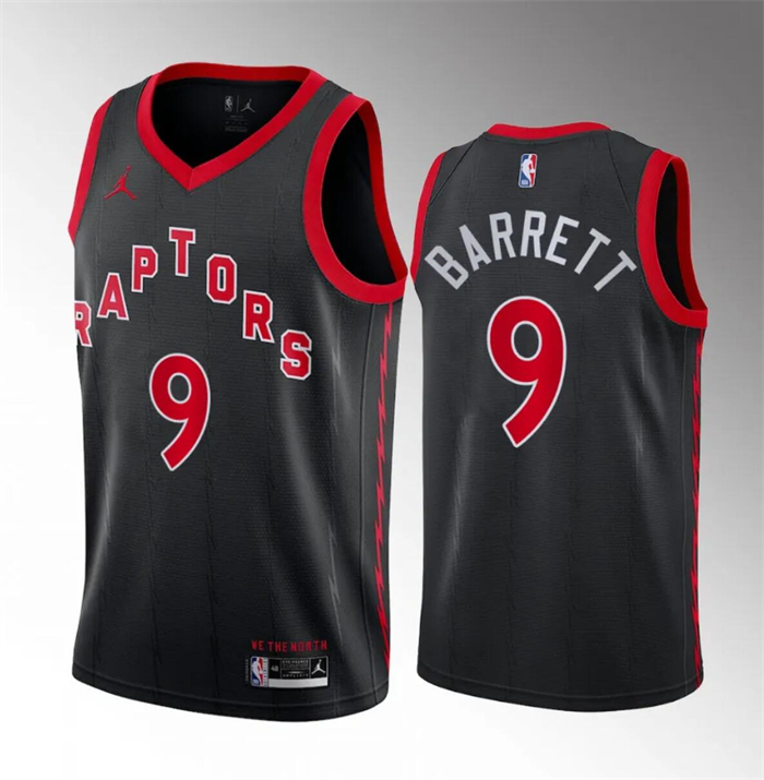 Personalized Men’s Toronto Raptors #9 RJ Barrett Black Statement Edition Stitched Basketball Jersey