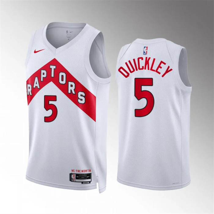 Personalized Men’s Toronto Raptors #5 Immanuel Quickley White Association Edition Stitched Basketball Jersey