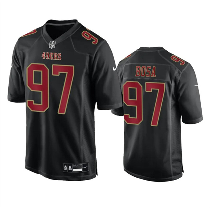 Personalized Men’s San Francisco 49ers #97 Nick Bosa Black Fashion Limited Stitched Football Game Jersey
