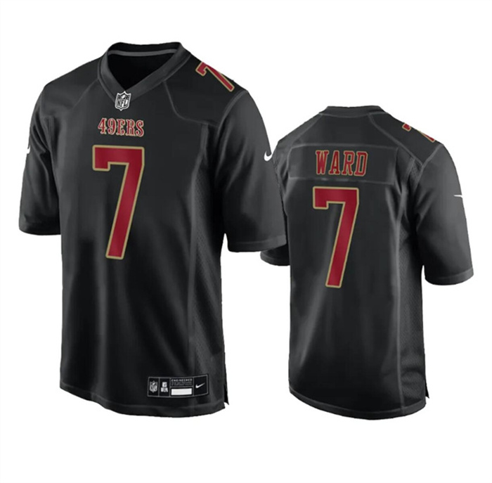 Personalized Men’s San Francisco 49ers #7 Charvarius Ward Black Fashion Limited Stitched Football Game Jersey