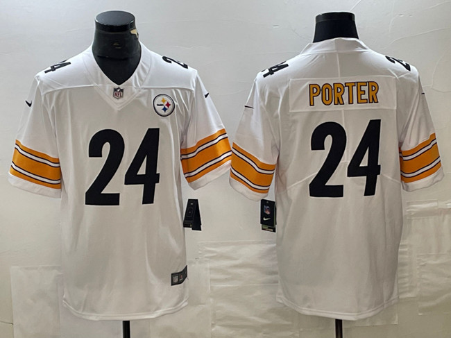 Personalized Men’s Pittsburgh Steelers #24 Joey Porter Jr. White Untouchable Limited Stitched Jersey