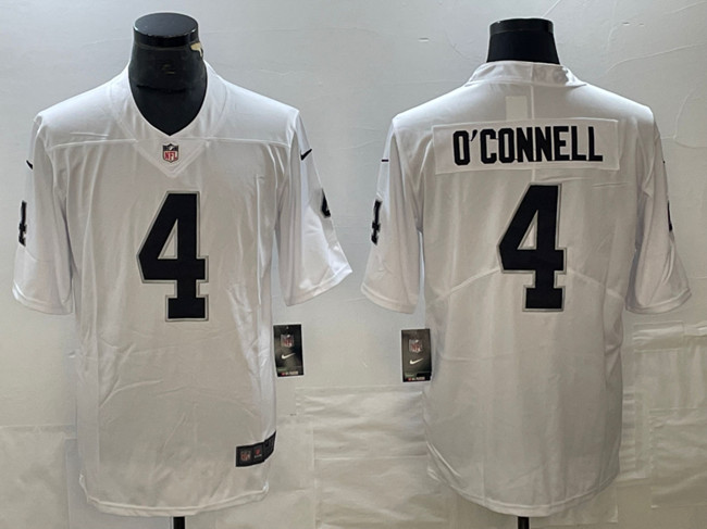 Personalized Men’s Las Vegas Raiders #4 Aidan O’Connell White Untouchable Stitched Football Jersey