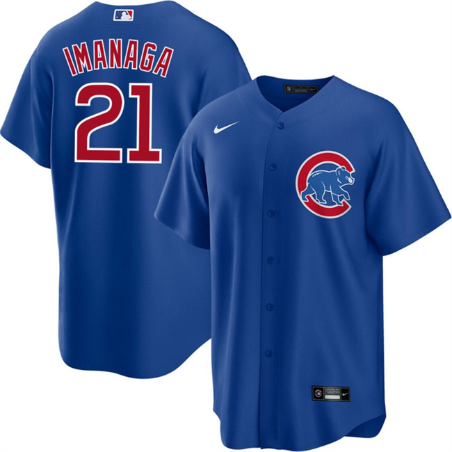 Personalized Men’s Chicago Cubs #21 Shu014dta Imanaga Blue Cool Base Stitched Baseball Jersey