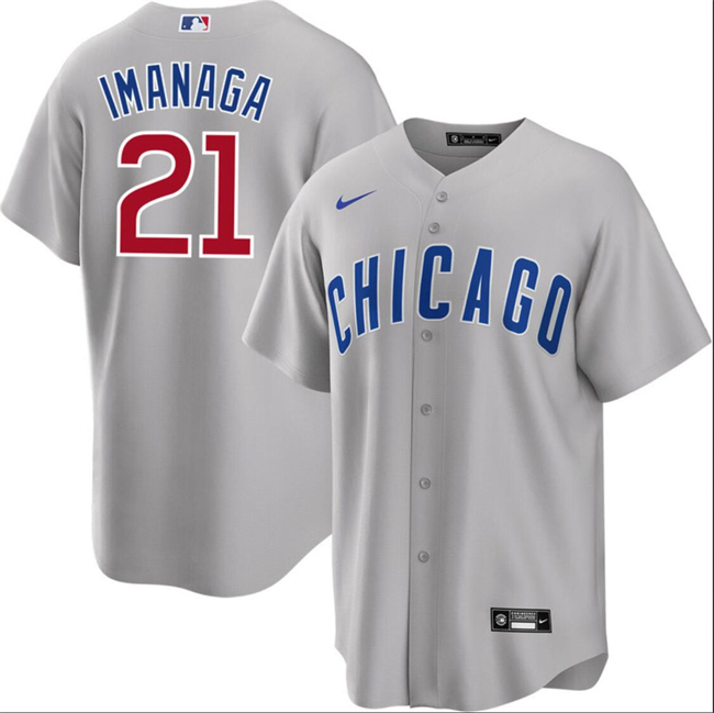 Personalized Men’s Chicago Cubs #21 Shu014dta Imanaga Grey Cool Base Stitched Baseball Jersey