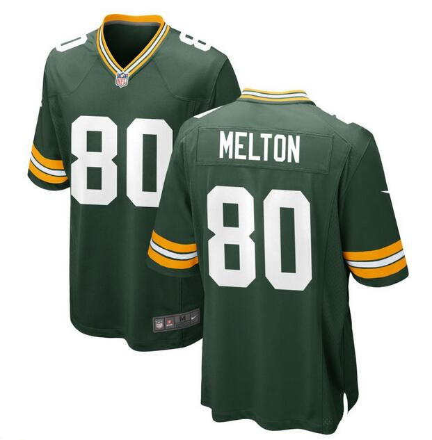 Personalized Men’s Green Bay Packers #80 Bo Melton Green Stitched Game Jersey