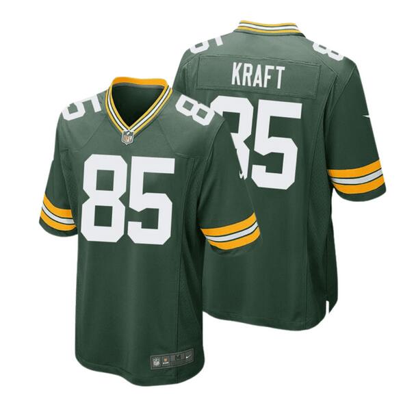 Personalized Men’s Green Bay Packers #85 Tucker Kraft Green Stitched Game Jersey