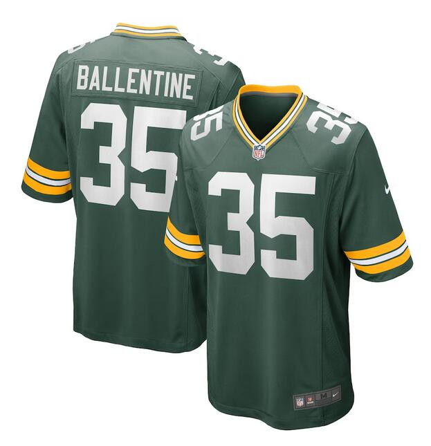 Personalized Men’s Green Bay Packers #35 Corey Ballentine Green Stitched Game Jersey